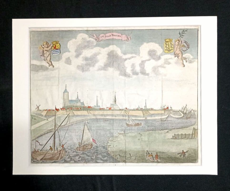 額装品　景観図　17世紀　オランダ　ゼーランド州トーレン　お値打ち