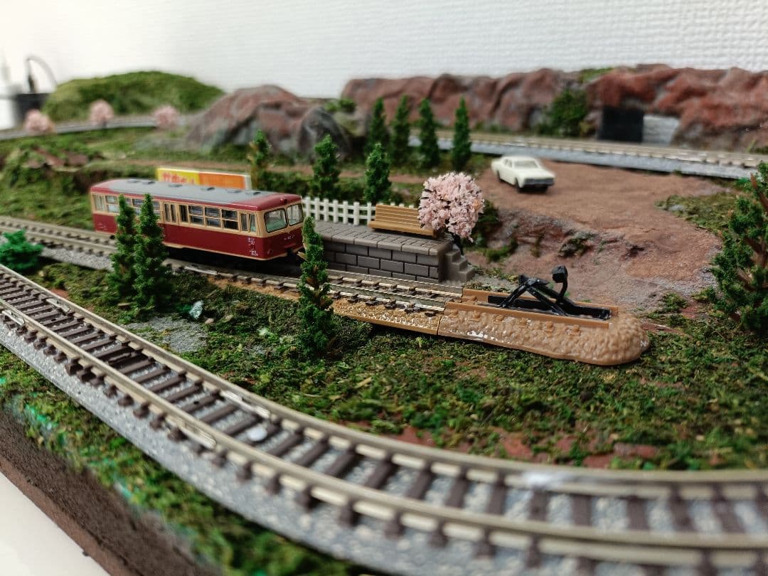 Nゲージ ジオラマ レイアウト 信号機付 卓上サイズ ストラクチャ付き