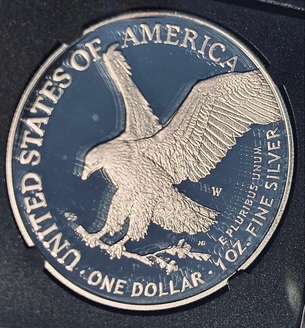 【最高鑑定・初日発行版】2023 アメリカ W イーグル銀貨 メルカンティサイン