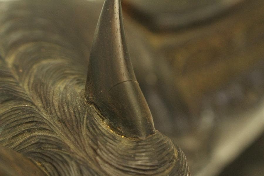 紫檀 彫刻 馬 置物 時代物(A701)