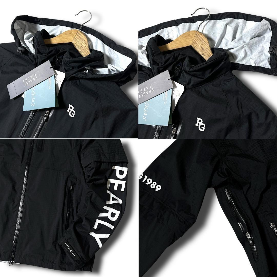 【新品タグ付】PEARLYGATESレディースレインウェアジャケット黒size0