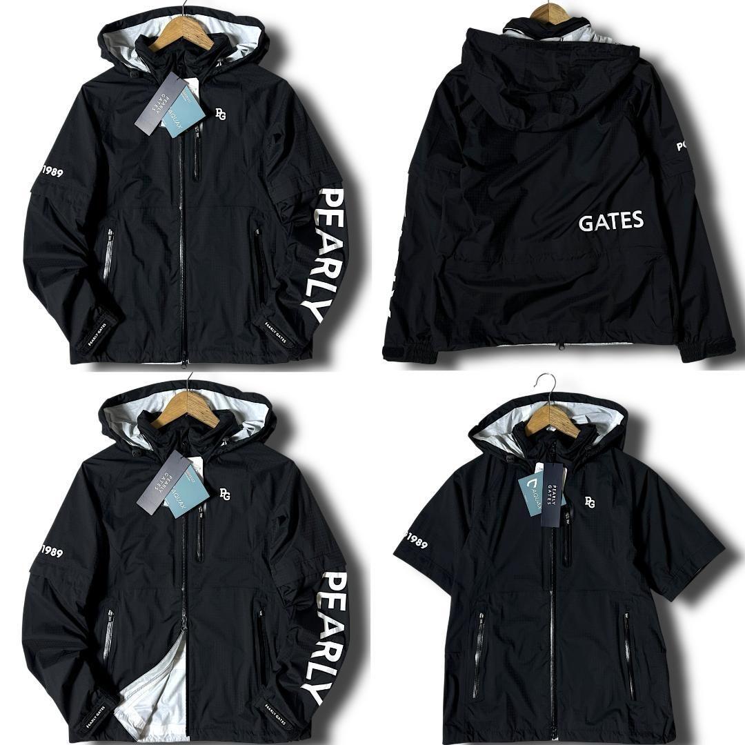 【新品タグ付】PEARLYGATESレディースレインウェアジャケット黒size0