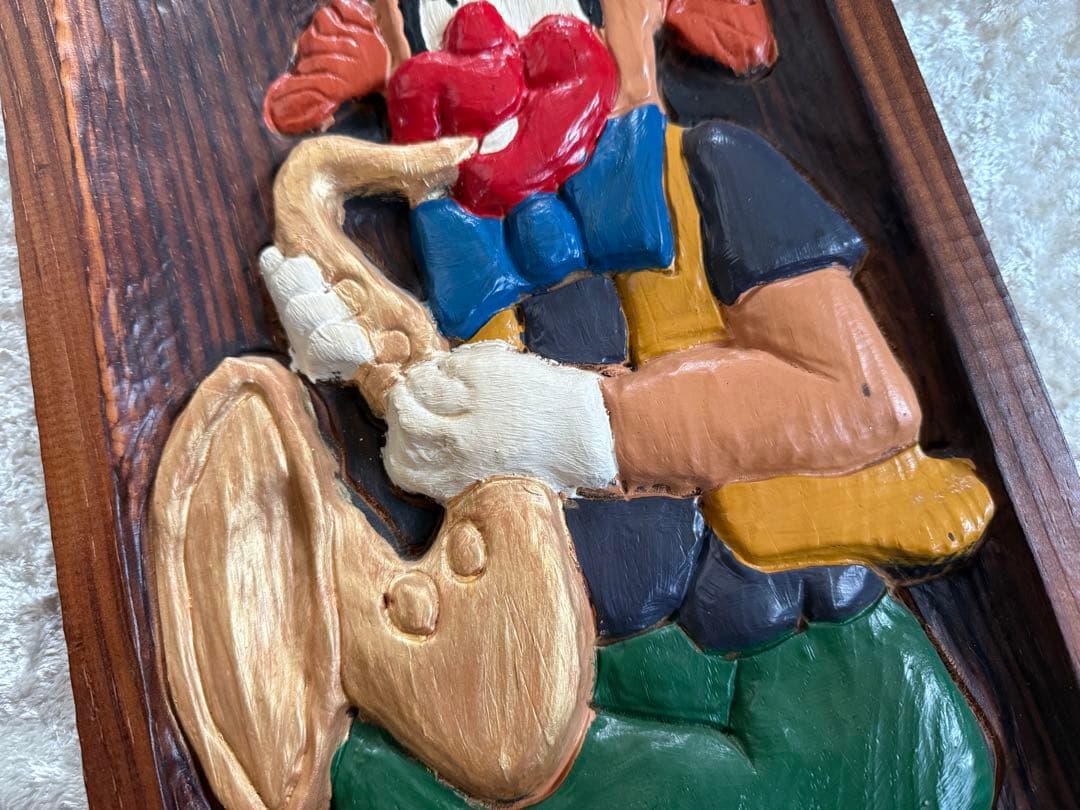 手彫り　木製クラウン彫刻 2点セット