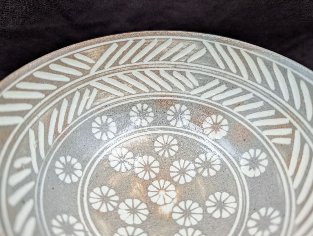 彫三島数茶碗10客楽山窯