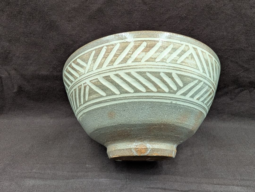 彫三島数茶碗10客楽山窯