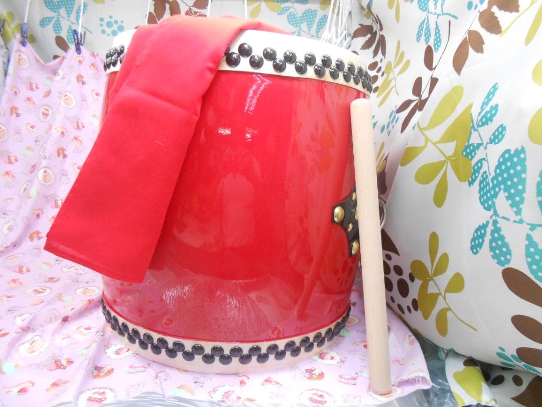 新品未使用(送料無料)26.500円エイサー大太鼓36cm サージ/モス布撥付き