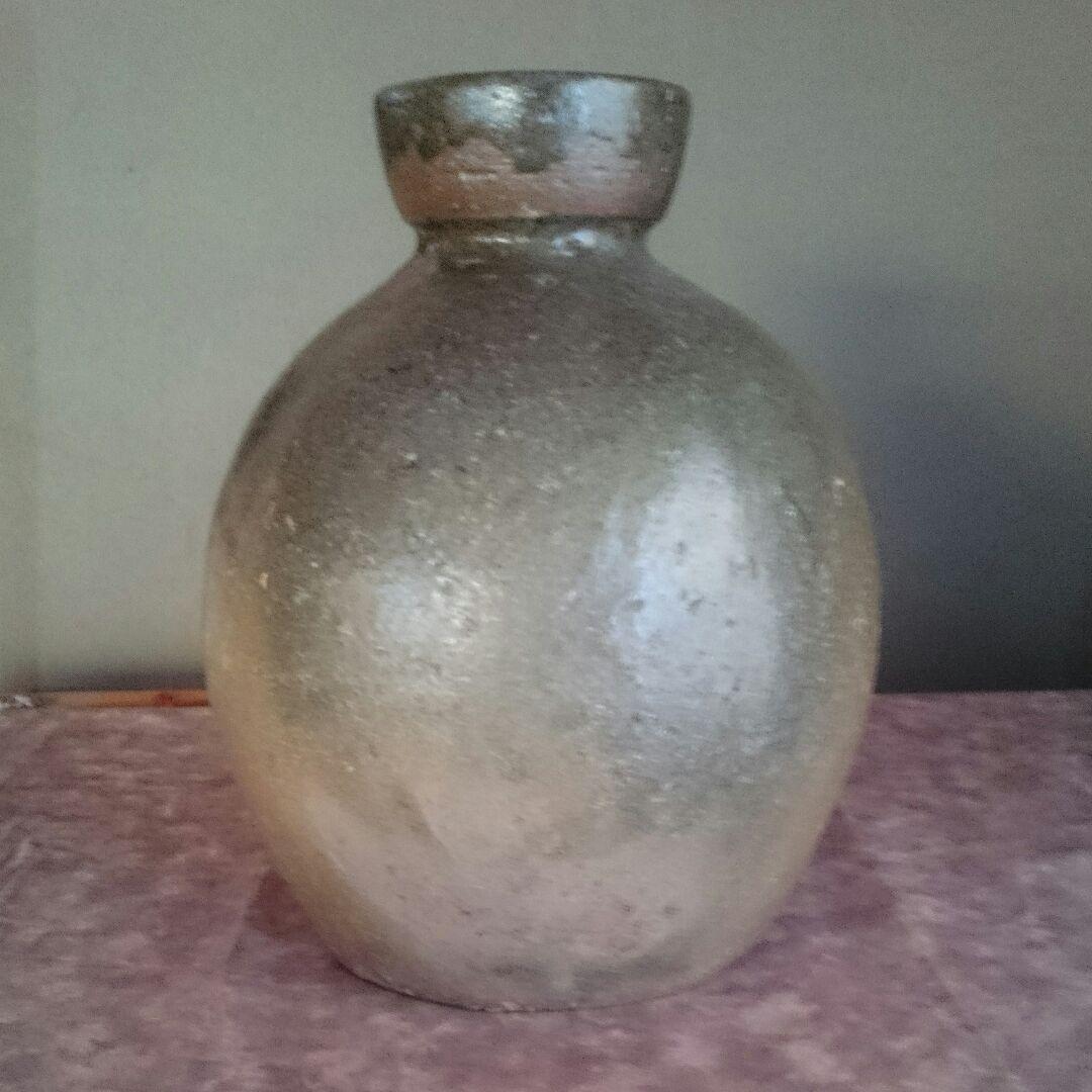 薩摩焼 黒薩摩貝目壺 花瓶 レア 古美術