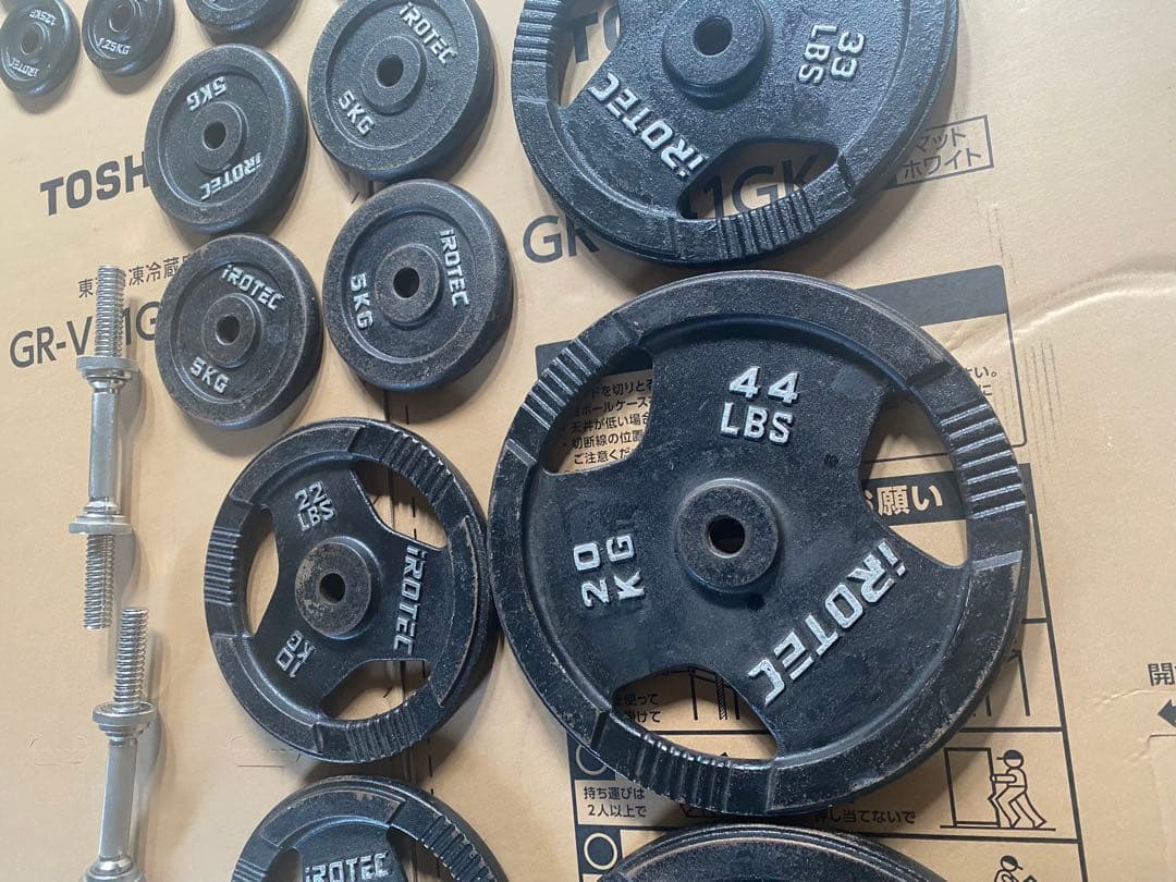 IROTEC ダンベルプレートセット 125キロ＋ダンベル