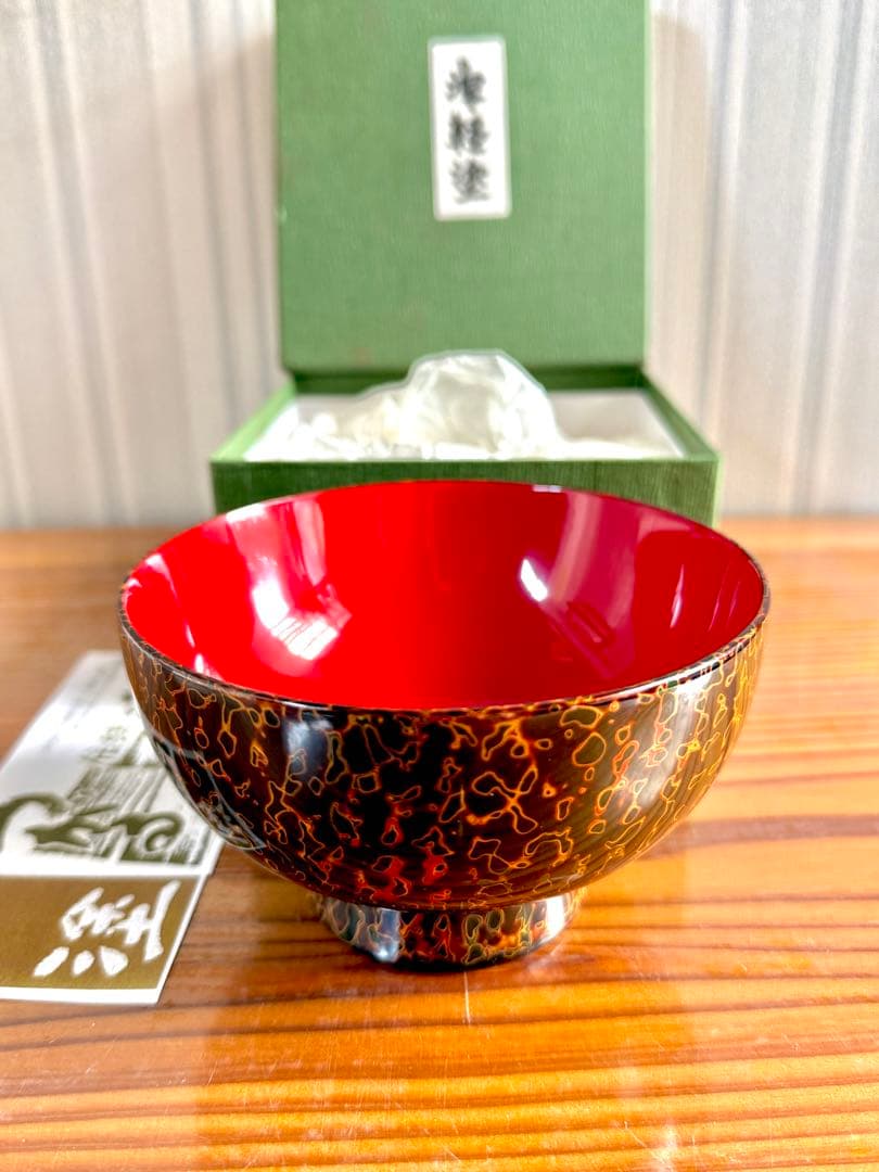 22,000円津軽塗伝統工芸 天然木呂色汁椀