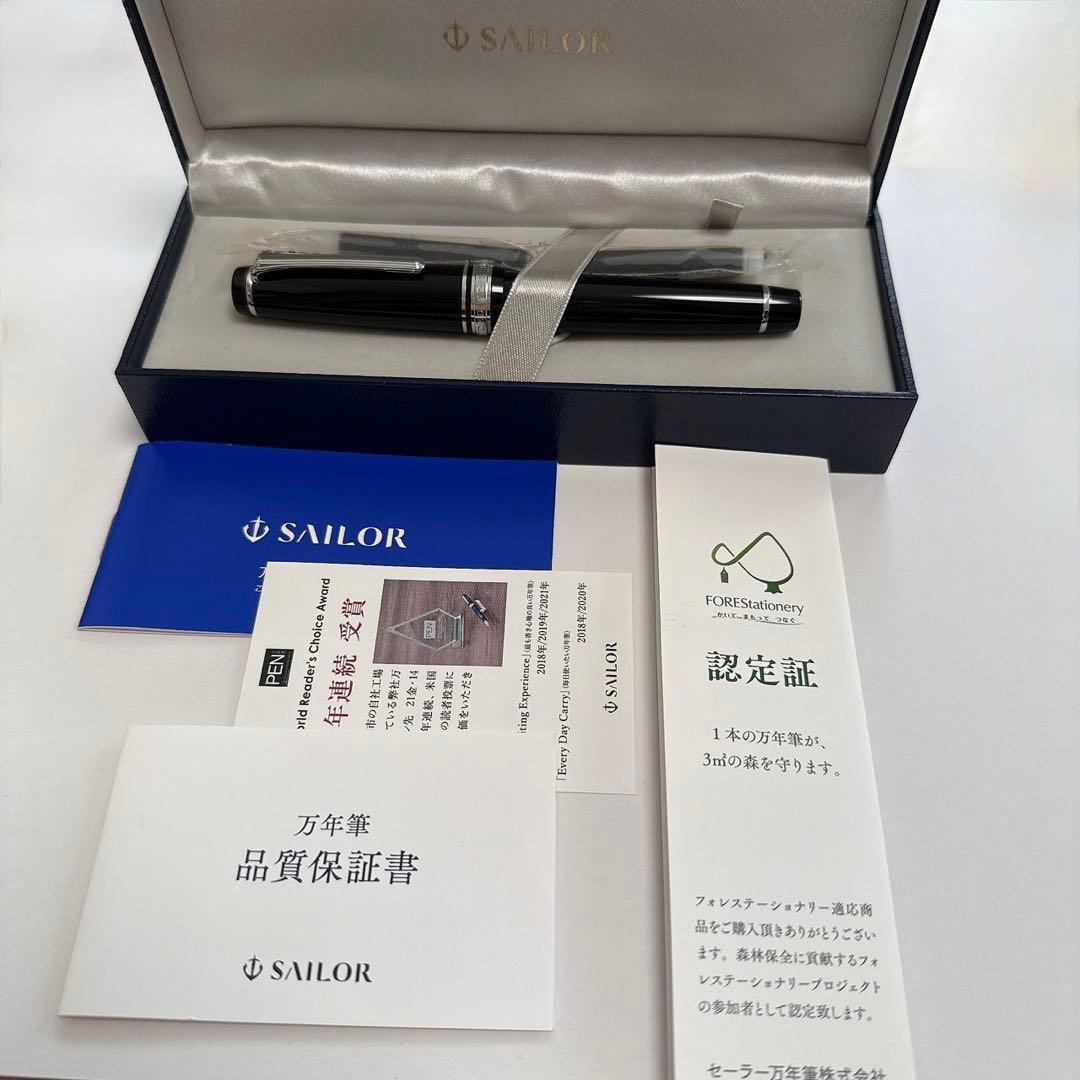 セーラー万年筆 プロフェッショナルギア 銀 万年筆 細字（専用コンバーター付）