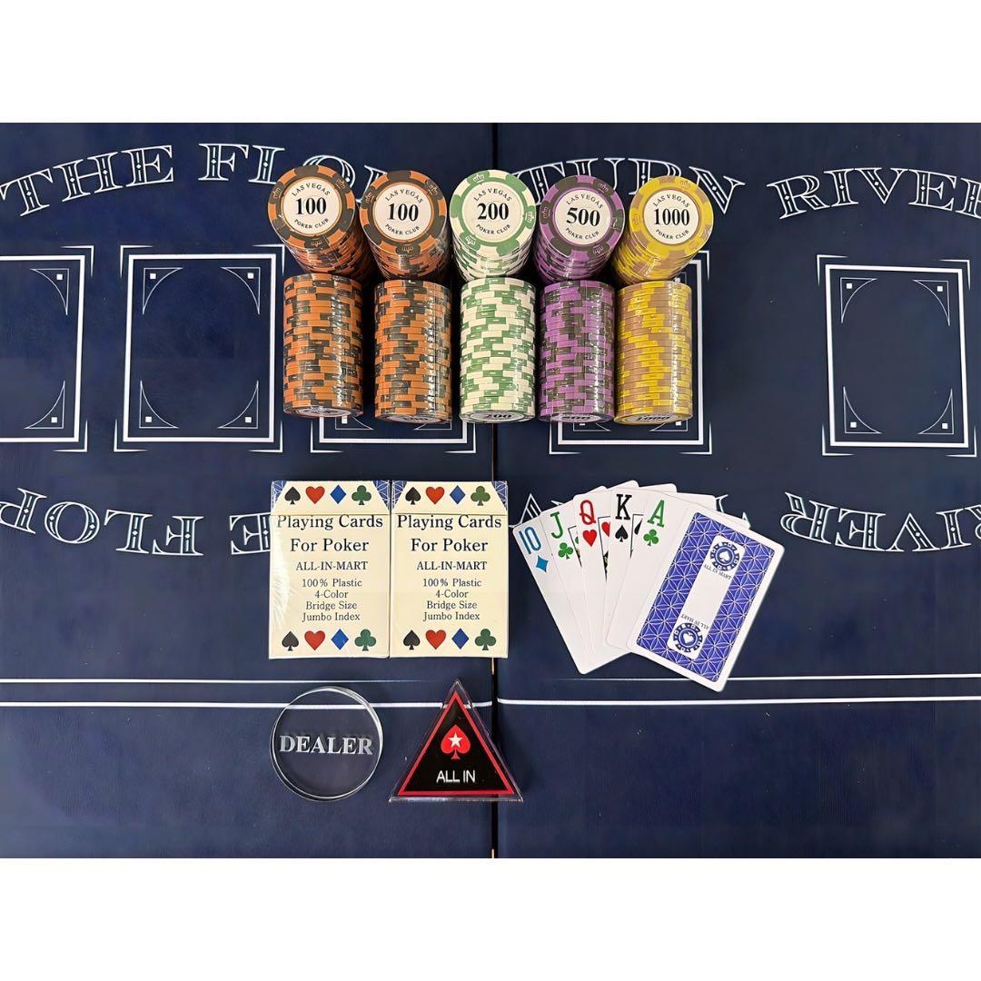 すぐ遊べる　ポーカーテーブルセット【8人用】