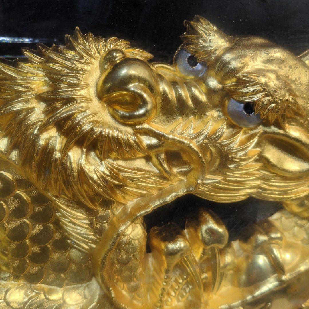 希少　松庵　純金純銀鍍金　昇龍　縁起物