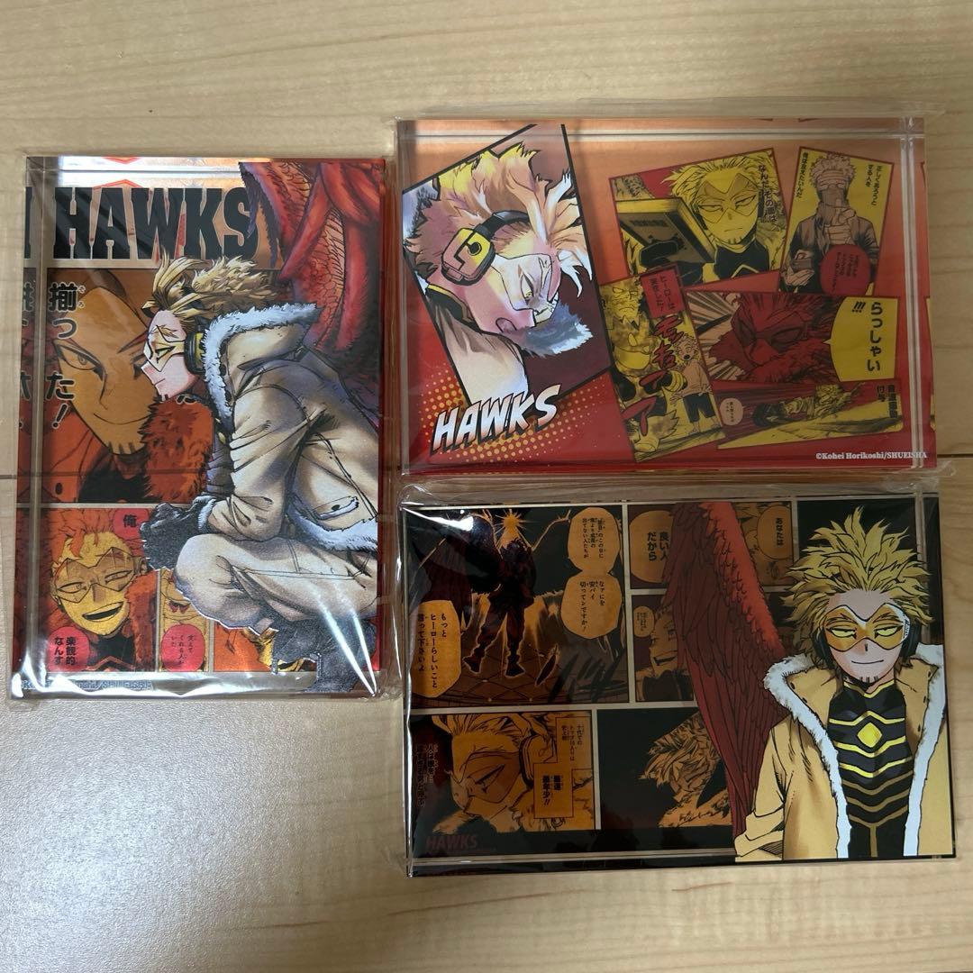 《いいね不要》 僕のヒーローアカデミア ホークス アクリルブロック 3点