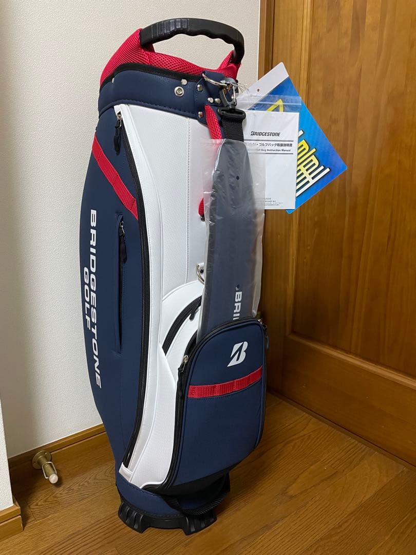 BRIDGESTONE GOLF キャディバッグ ネイビー/ホワイト/レッド