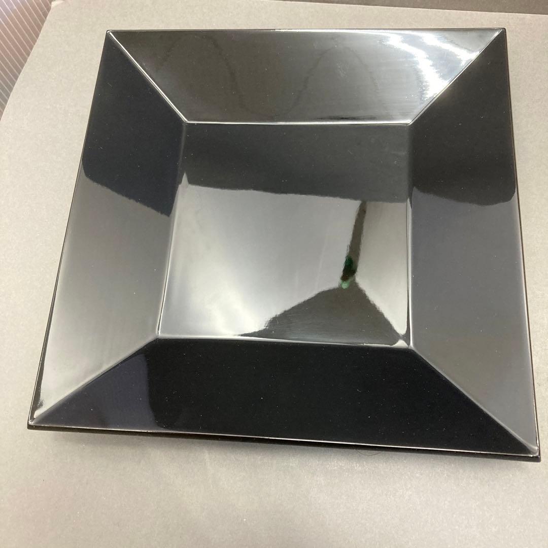 茶道具￼菓子器　輪島塗漆器　四方盆　蓋裏書作者名有　共箱　S103SB