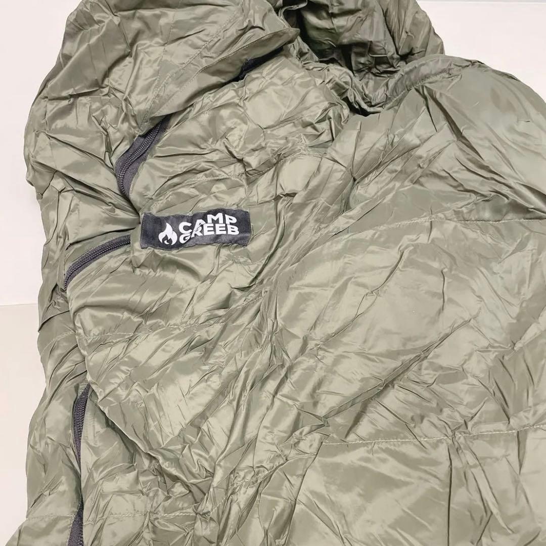 キャンプグリーブ 【国内ブランド】 ダウンシュラフ寝袋マミー型 グリーン