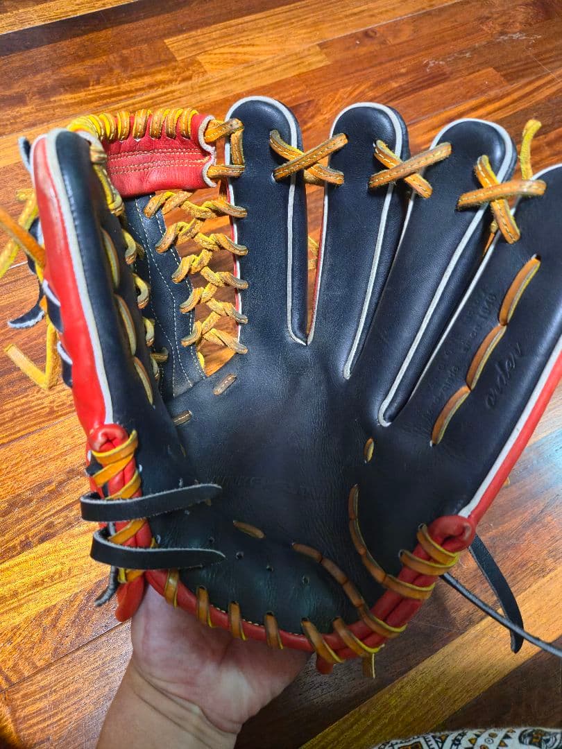 ジュンケイ　 軟式グローブ 赤黒