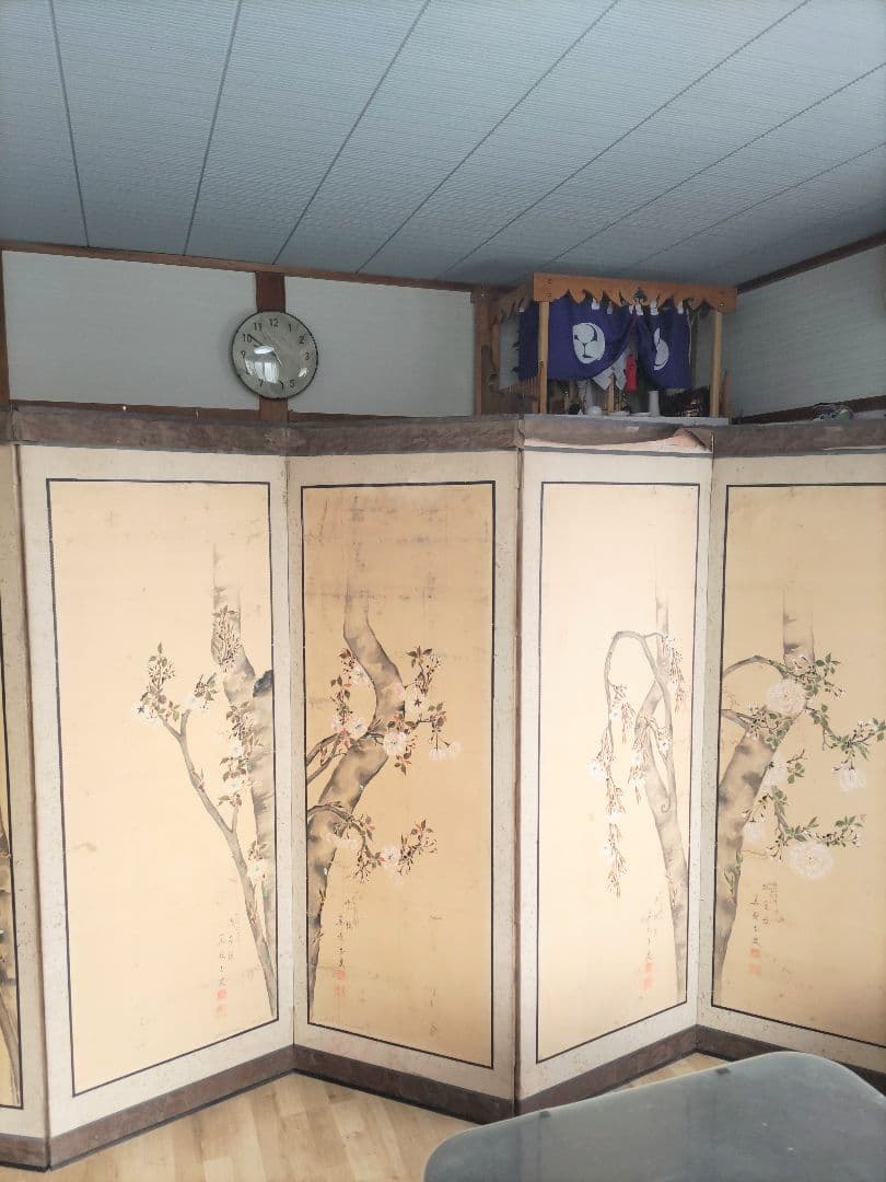 桜の花の屏風 六曲屏風 一双