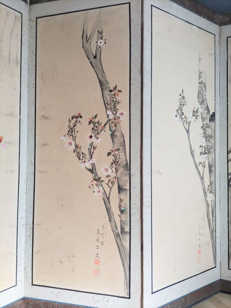 桜の花の屏風 六曲屏風 一双