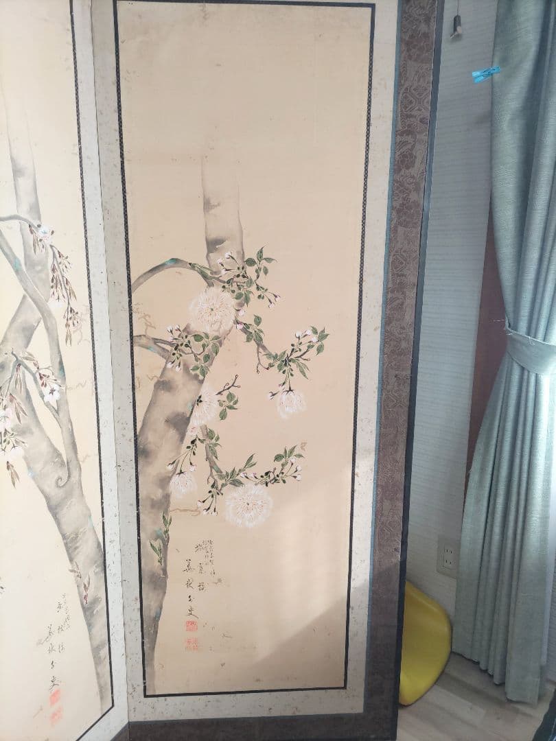 桜の花の屏風 六曲屏風 一双