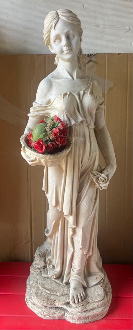 人物像 石像 女性像 置物 インテリア 天然石 美術品 洋風 ホワイト 白