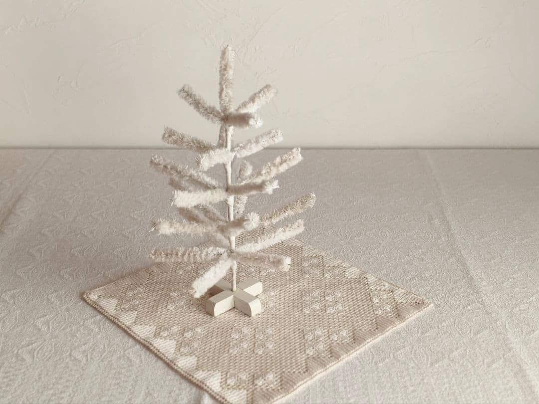 【トントトンさま】vintage tree ❀ モコモコ ホワイト モールツリー