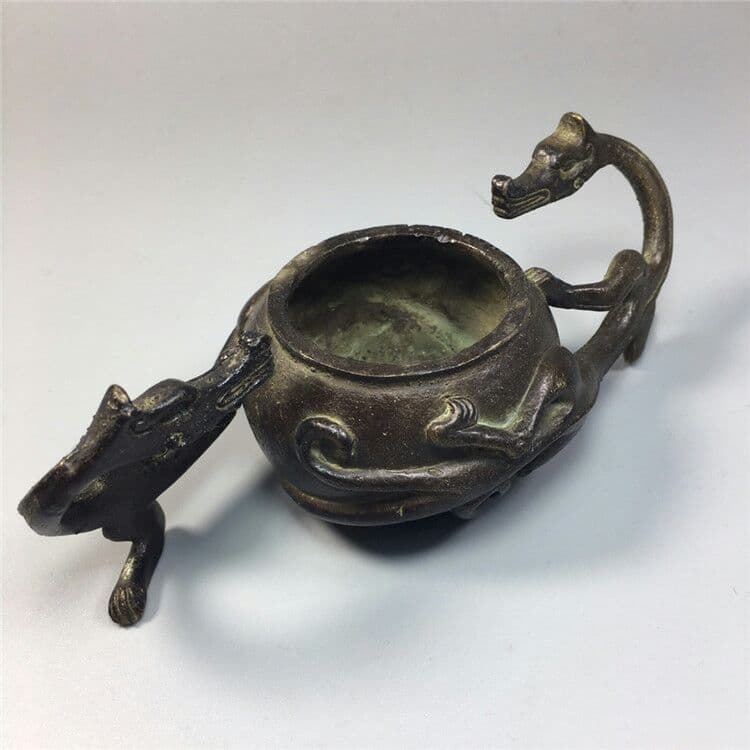 古玩古工芸品双龍筆記具