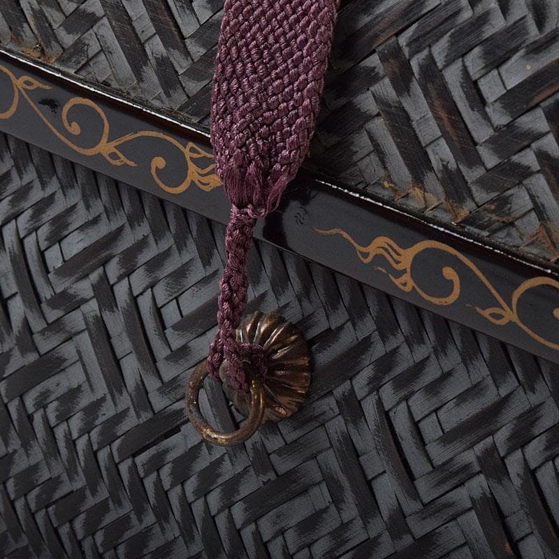 茶道具　御所篭　茶籠　香合　茶碗など　五点　一式　仕覆付　D　R9448