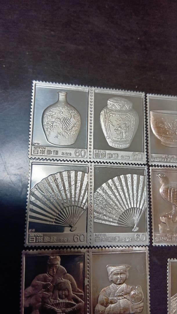松本徽章工業　金属工芸品　切手形の純銀プレート（伝統的工芸品、その他）