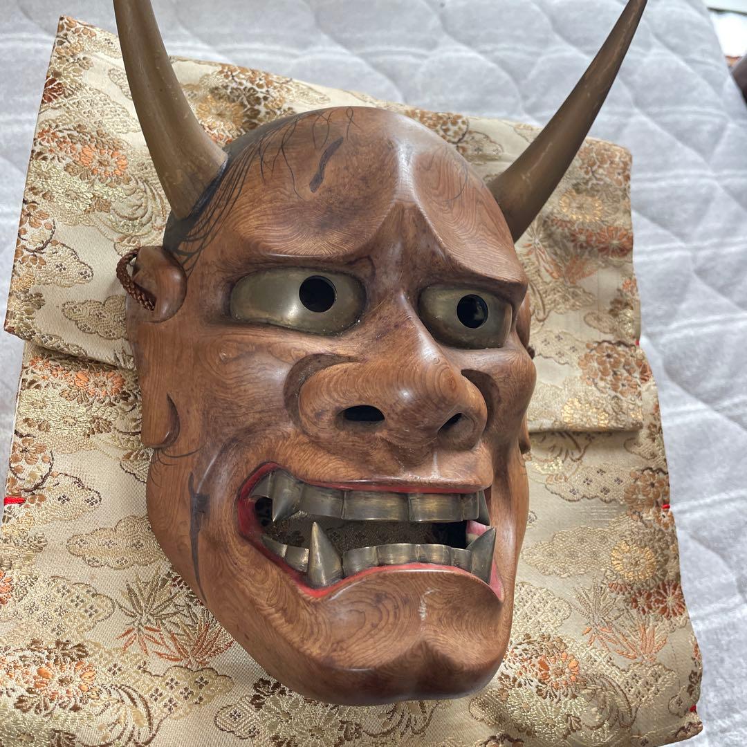 能面般若木彫面