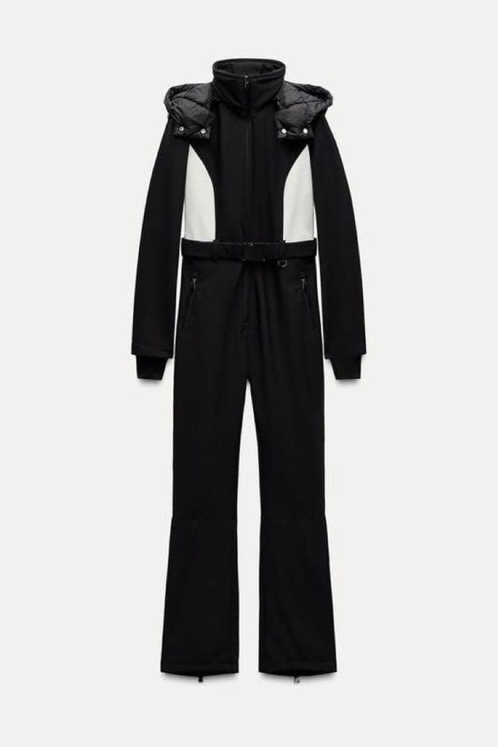 新品 ZARA 定価31,990円 フード付 ジャンプスーツ XS 1点限り♪