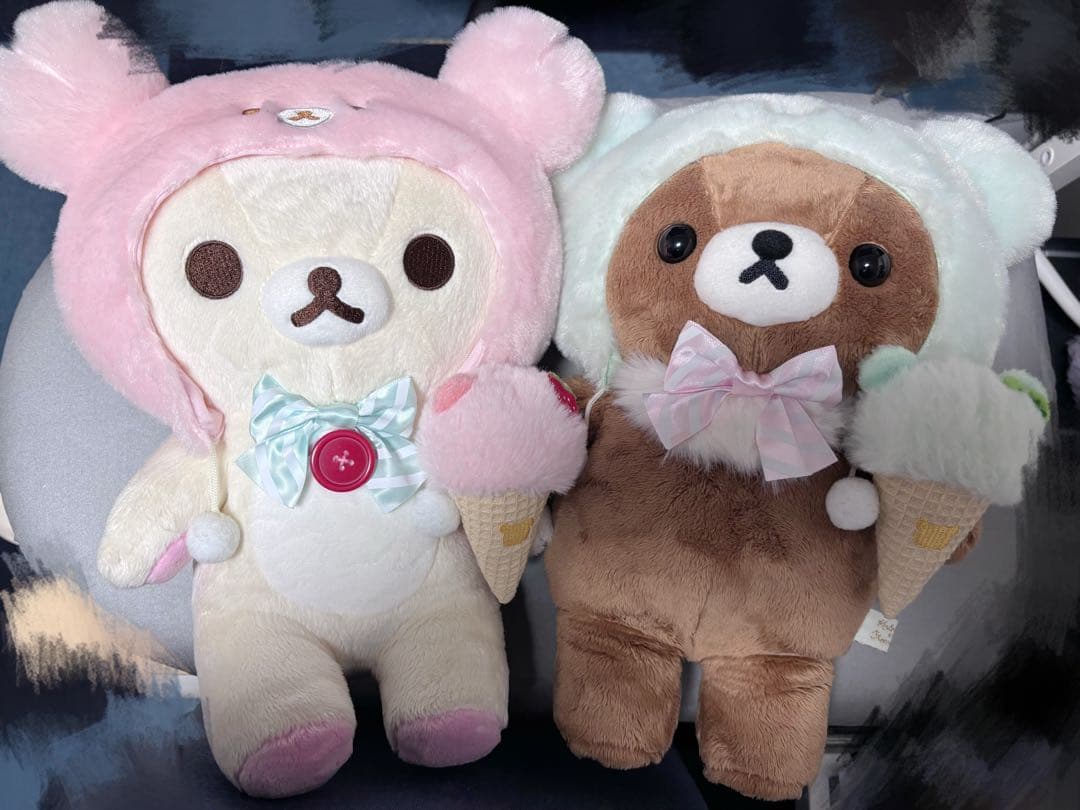 コリラックマ　チャイロイコグマ　ハッピーアイスクリーム　ぬいぐるみ