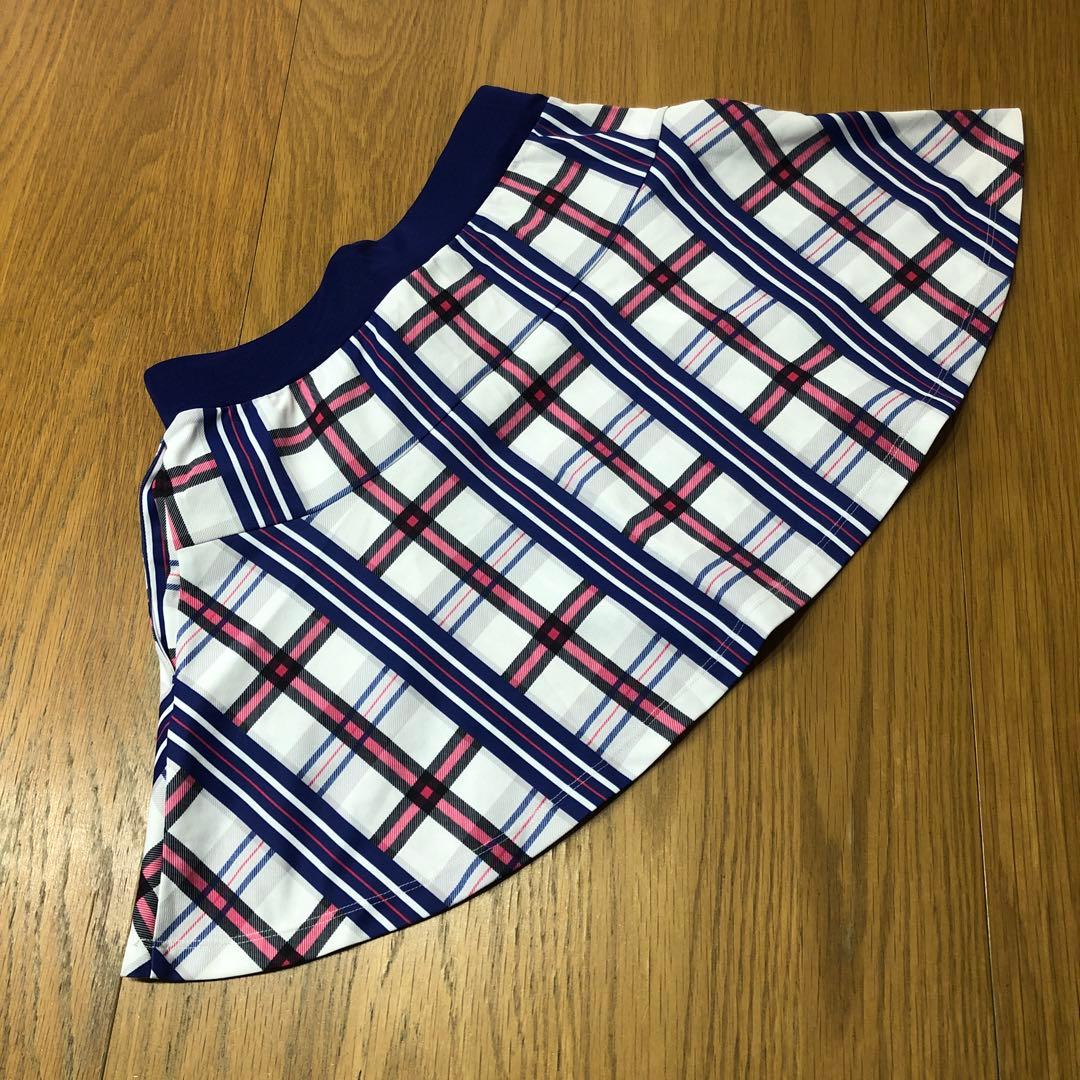 FILA ブルーのチェック柄 TシャツLサイズ　スコートMサイズセット