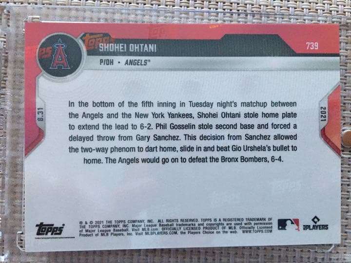大谷翔平2021 MLB TOPPS #739  限定10枚RED foil