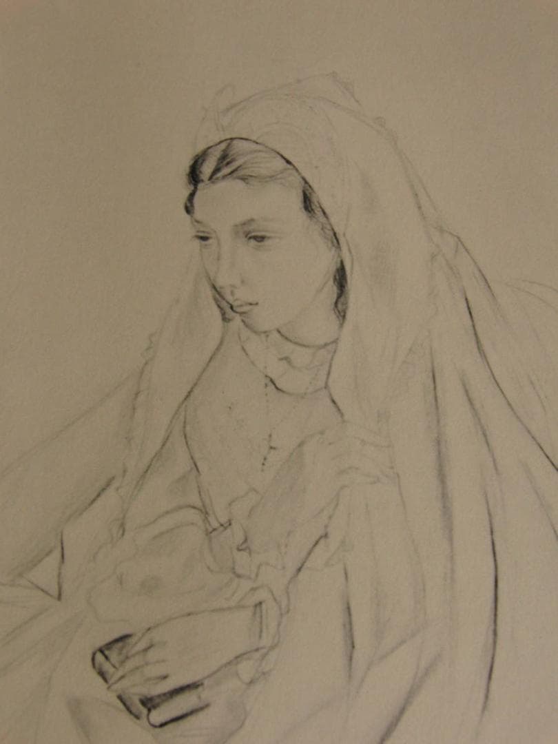 長谷川潔、聖体を受けたる少女、厳選、希少画集・額装画、新品高級額 額装付