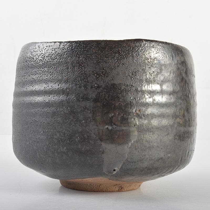 茶道具　華中亭道八製　 瀬戸黒写　茶碗　共箱　M　R7132