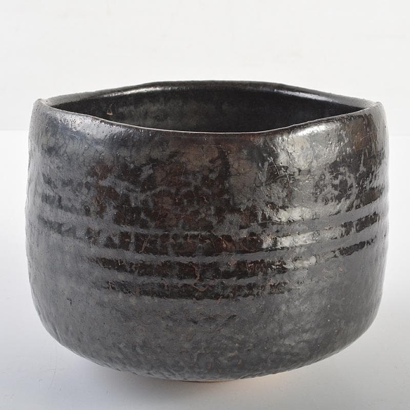 茶道具　華中亭道八製　 瀬戸黒写　茶碗　共箱　M　R7132
