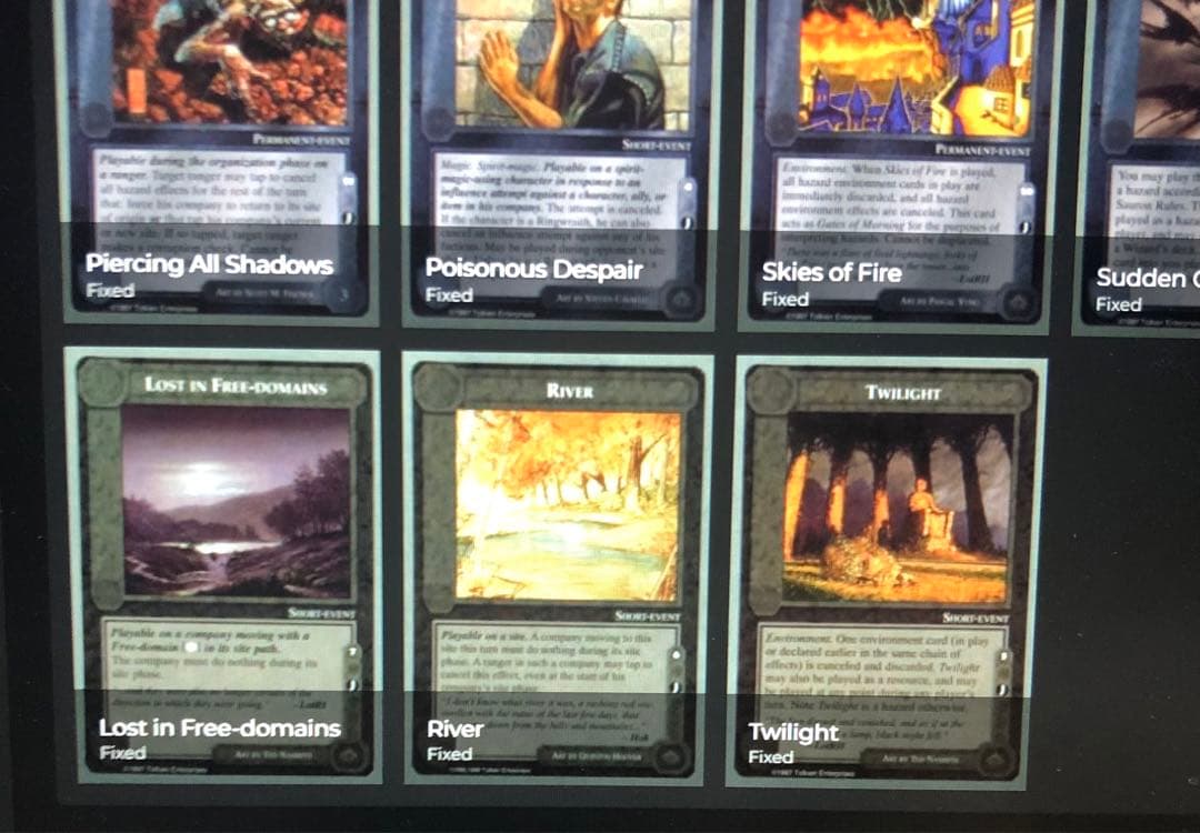 ミドルアース　カード　チャレンジデッキJ ccg コンプ　指輪物語　希少