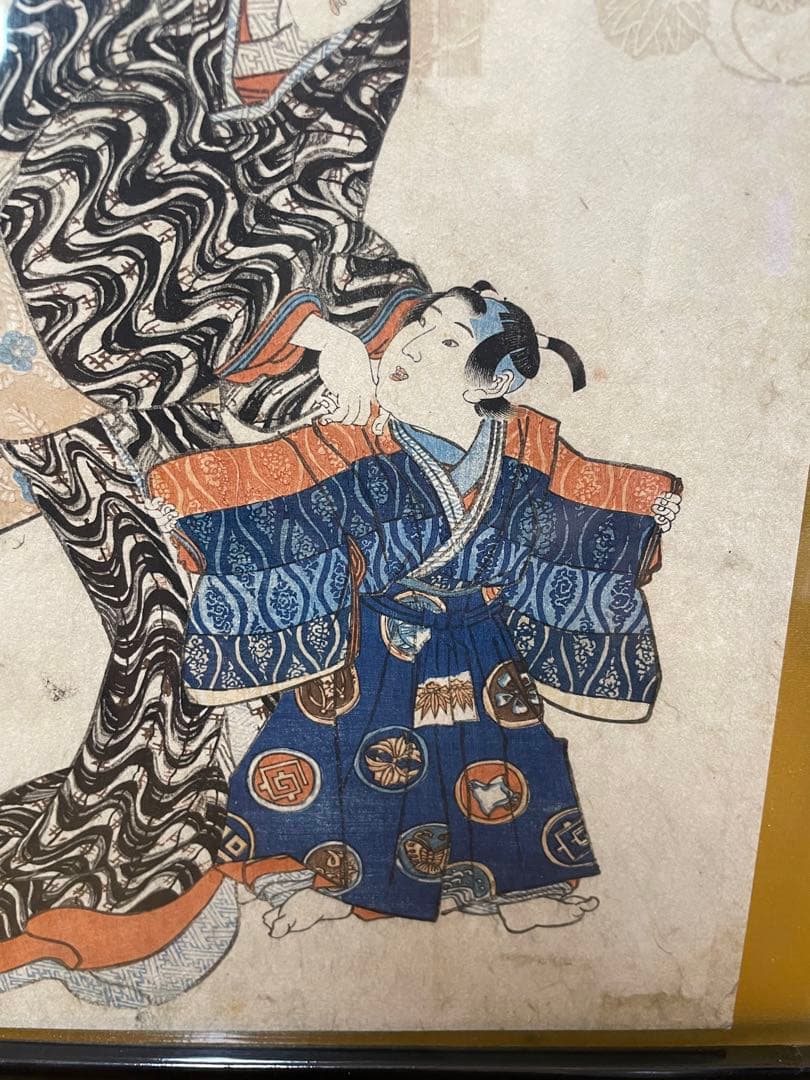 漆額装●国貞 百人一首絵抄 八十三 藤原清輔朝臣