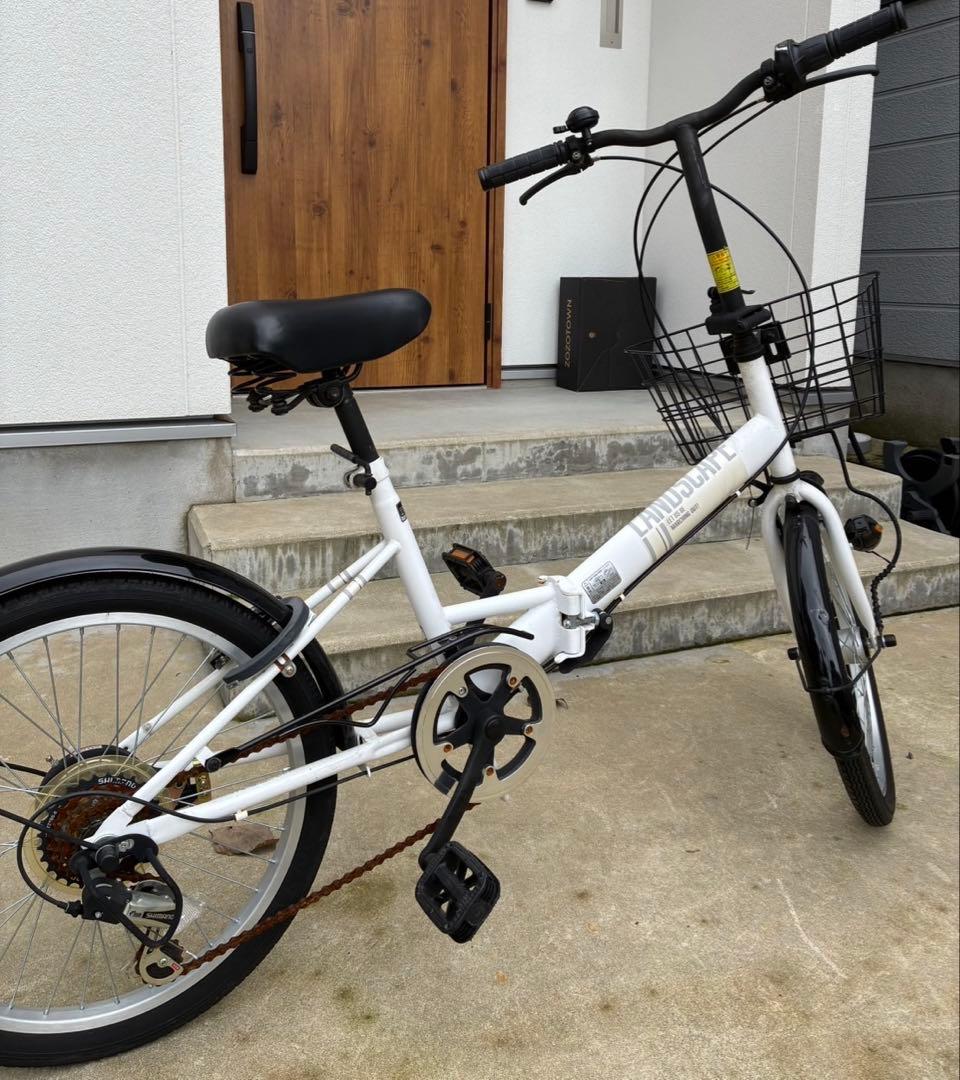 ランドスケープ　20型　ホワイト　折りたたみ自転車