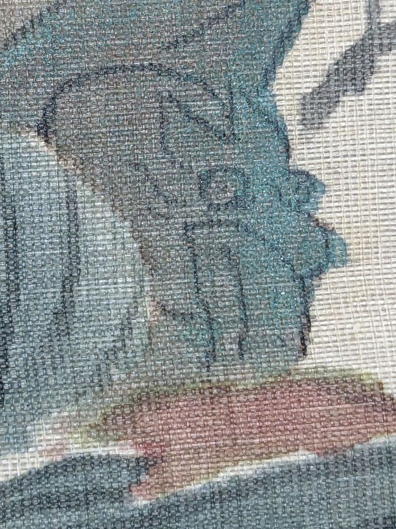 ♦中国書家 絹本墨彩色画 青銅器に柘榴図 茶掛け 掛け軸 水墨画 書画 骨董品