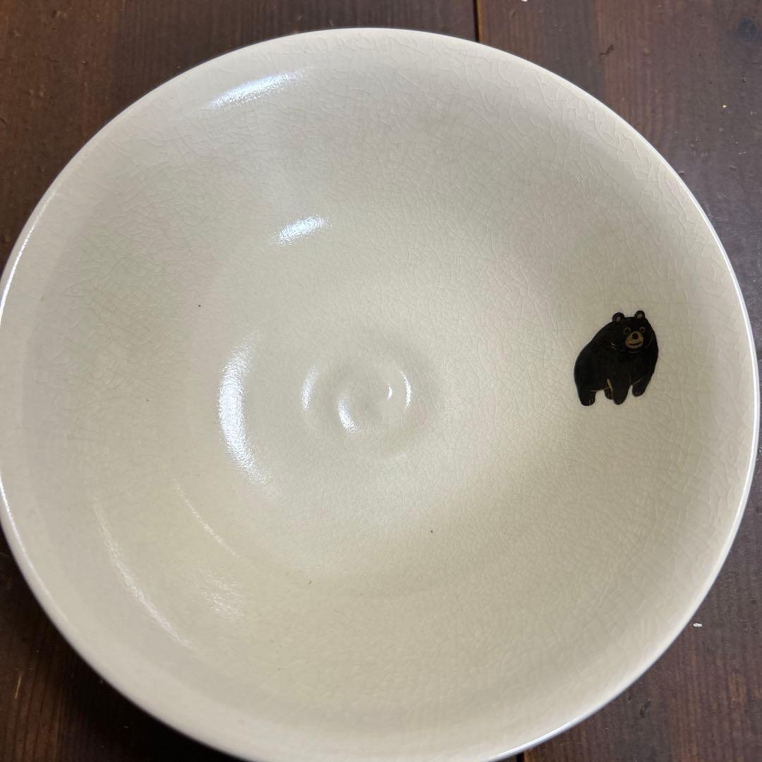 い*ん様 レア　薩摩焼 沈壽官　白薩摩　黒薩摩　かわいいくまさんの色絵入り　平茶