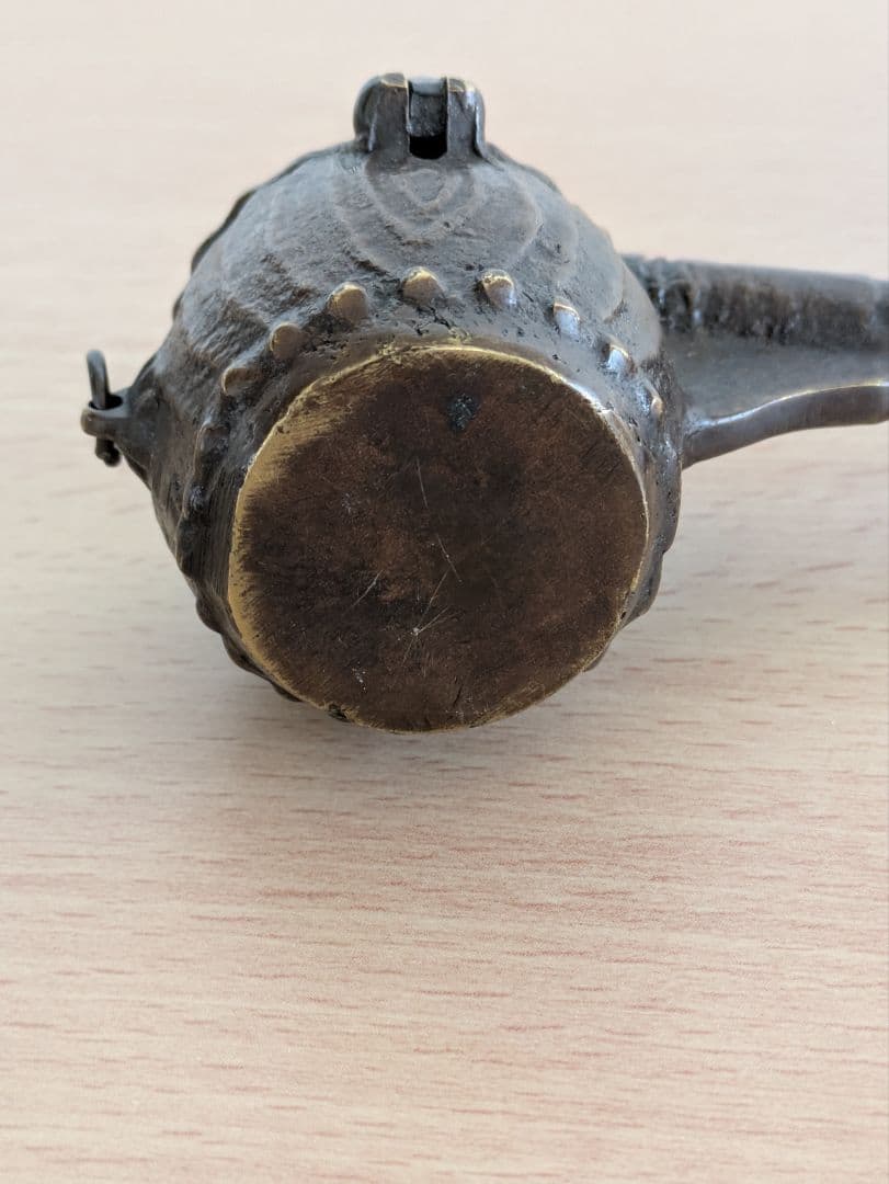 矢立　太鼓型　三つ巴模様