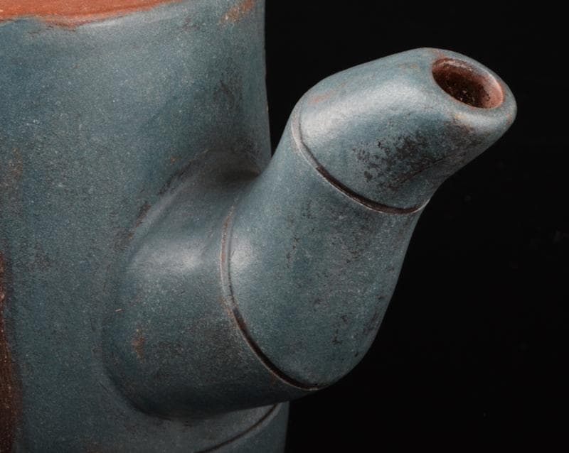 中国　紫砂　朱泥　松竹梅文　急須　茶壷　C　R5449E