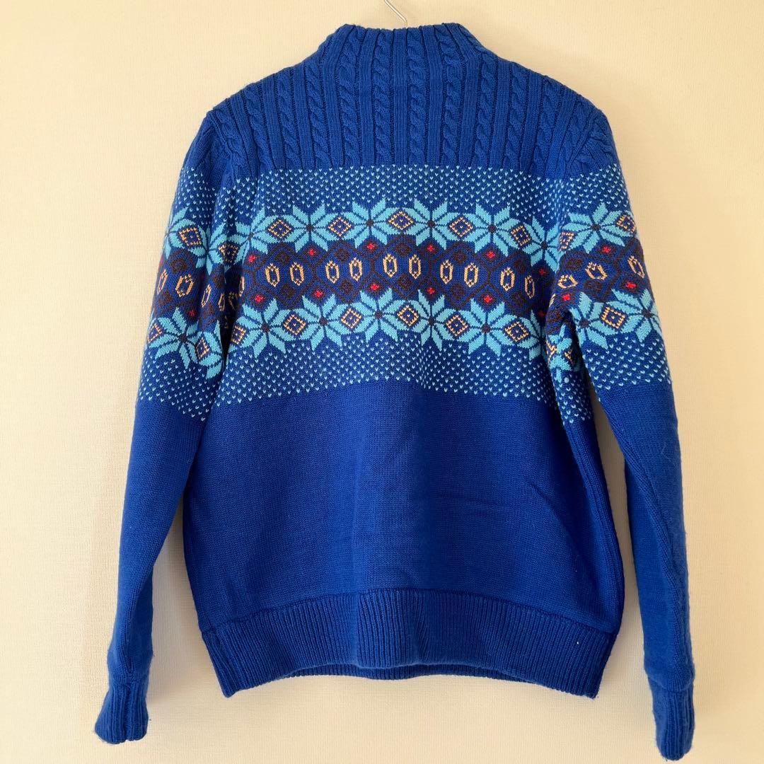 ジュンアンドロペ ノルディック柄 セーター S ハーフジップ　ゴルフ　防寒