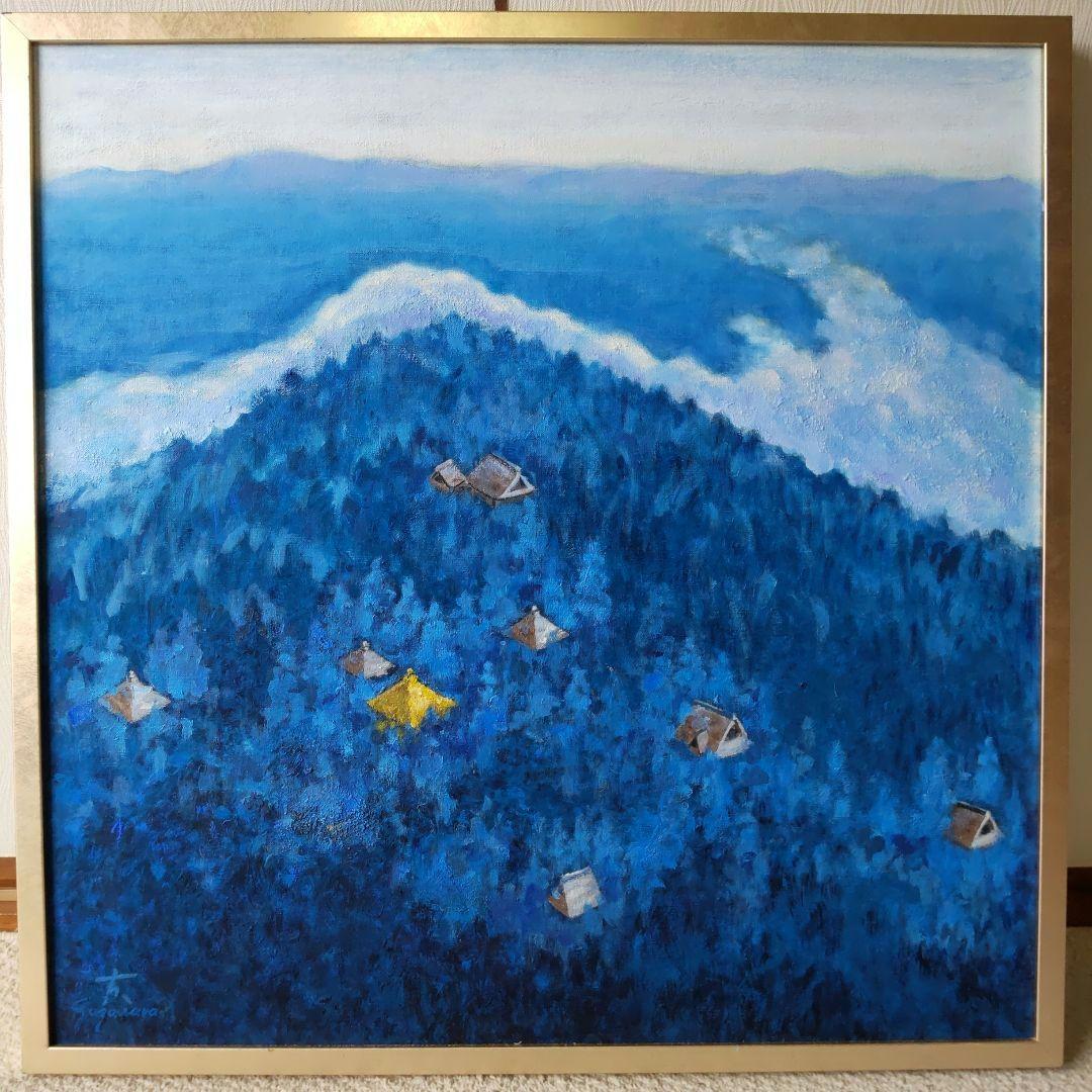 明ける中尊寺 油彩画・油絵