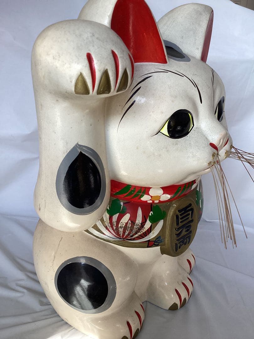 特大　招き猫 縁起物　貯金箱　陶器製 インテリア　置物　高さ約35cm 金運