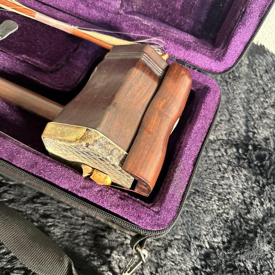 古月琴坊 二胡 ER-400 刻印 彫刻 本革 民族楽器 弦楽器 ケース付属