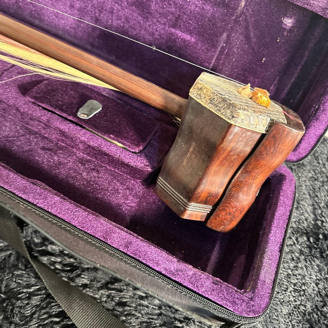 古月琴坊 二胡 ER-400 刻印 彫刻 本革 民族楽器 弦楽器 ケース付属