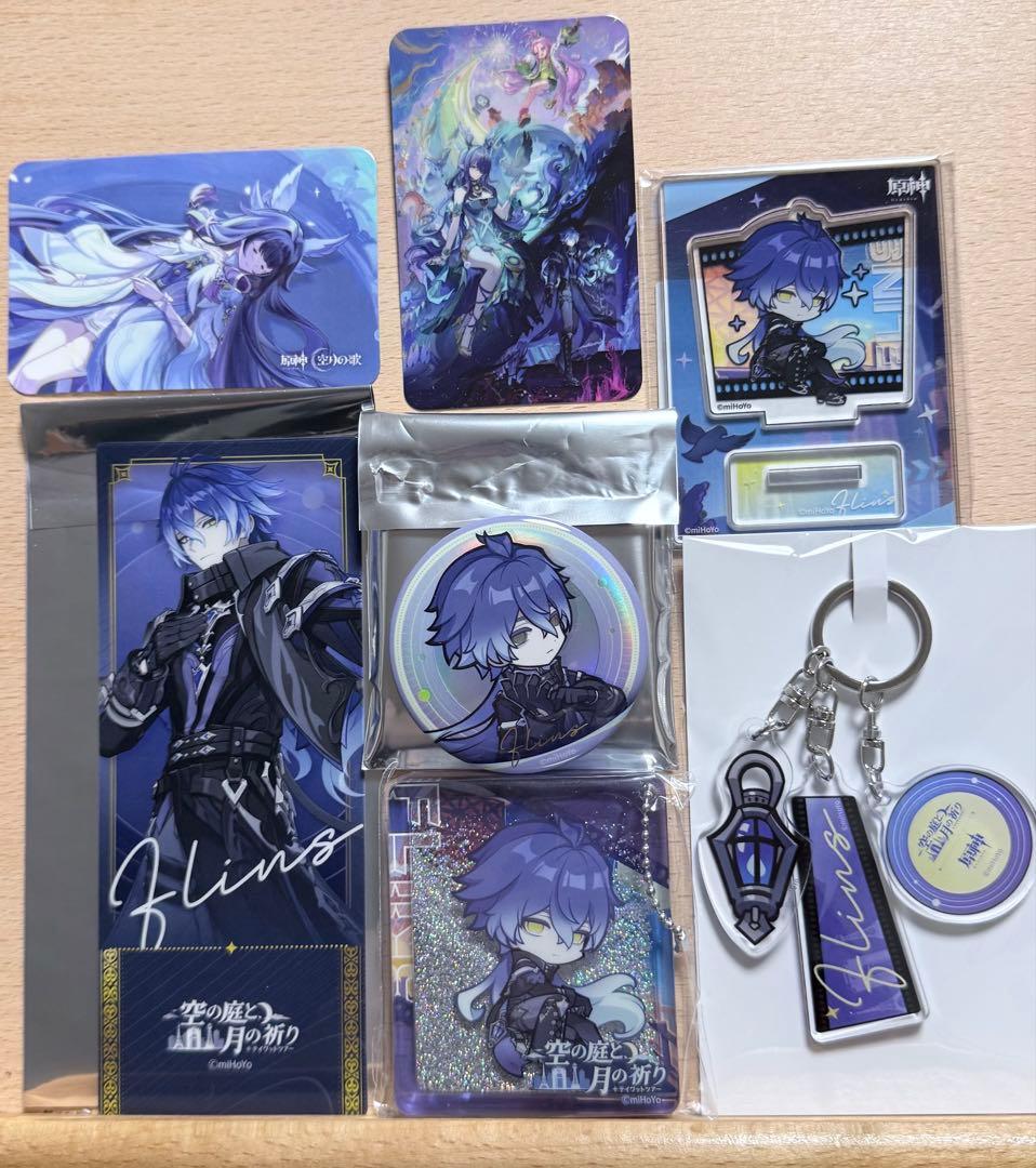原神　東京タワー　特典グッズ　缶バッジ　チケット風カード　フリンズ　7点